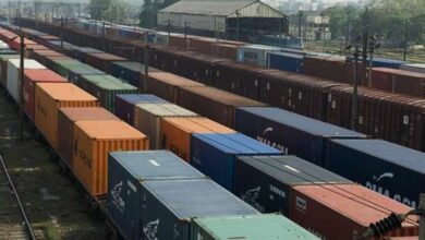 Railway goods traffic freight loading