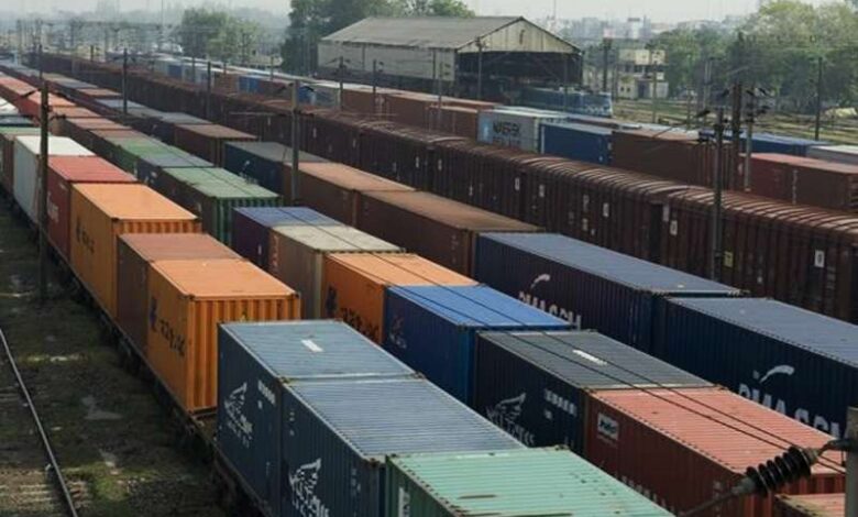 Railway goods traffic freight loading