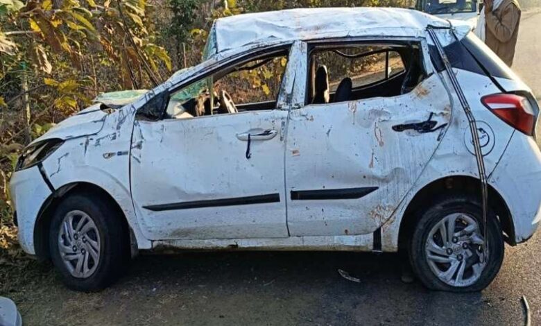 Sehore High speed car lost control and overturned two dead others injured